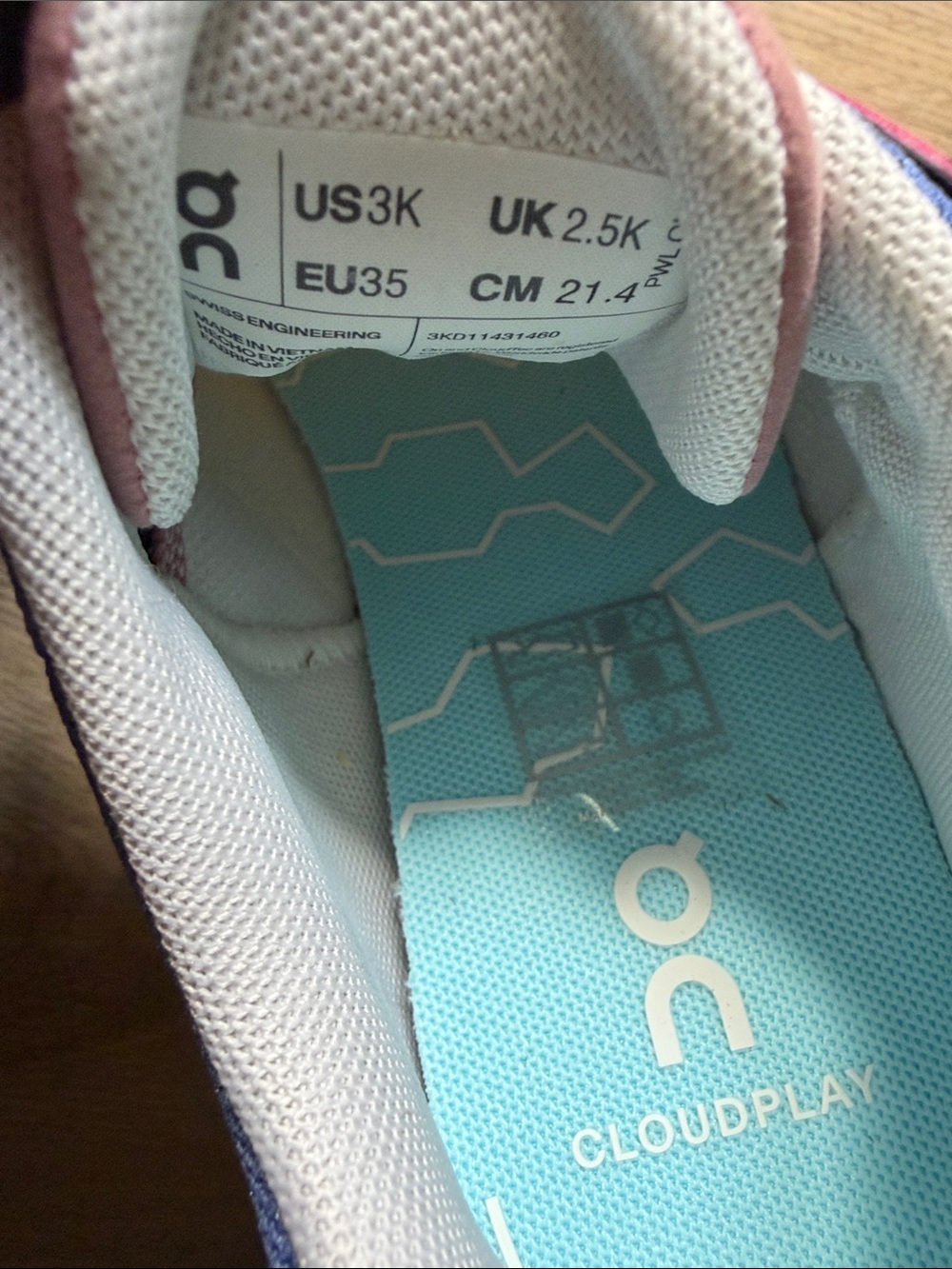 Size 3K Little Kid's On Cloud Play Stretch Lace Sneakers ULTRAMARINE/ZEPHYR - Picture 6 of 7